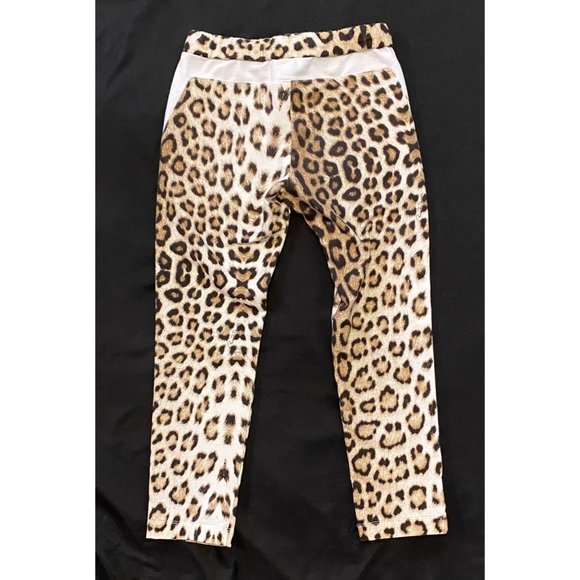 $219 Roberto Cavalli 130 7 Sweatpants Track Lounge Pants Sweat Leopard Print - Picture 2 of 6